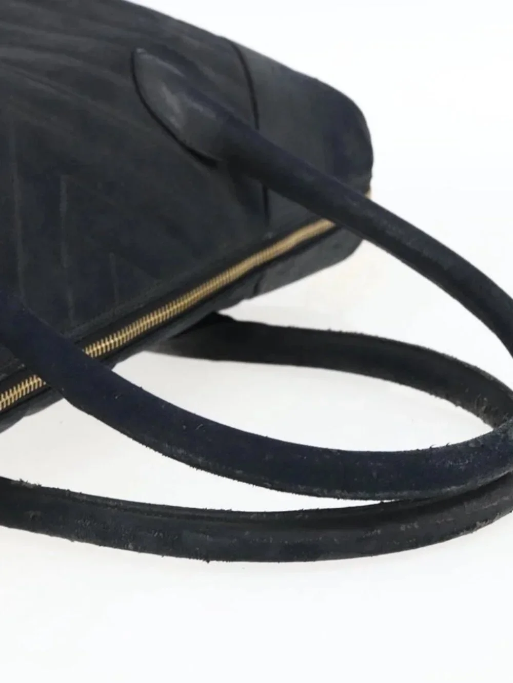 CHANEL Hand Bag Lamb Skin Black Gold CC Auth